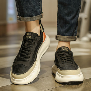 Chaussures de skate décontractées pour hommes de style coréen, tendance, polyvalentes, à plateforme, semelle souple, légères, respirantes et confortables - Product Image 4