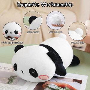 Panda di Panda di Panda di Panda di peluche di colore nero bianco 1901 simpatico cuscino di orso morbido regalo alla rinfusa per bambini adulti peluche Panda rotondo - Product Image 2