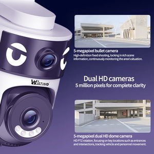 Wistino 4K Ngoài Trời Ống Kính Kép An Ninh Giám Sát Camera Hai Cách Bằng Giọng Nói 360 ° Xoay Chuyển Động Phát Hiện Báo Động Okam 5G <span class=keywords><strong>Wifi</strong></span> Máy Ảnh - Product Image 2