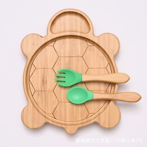 Plateau en bois en forme de tortue avec poignée pour bébés de 0 à 12 mois, idéal pour l'alimentation, les fruits et les collations, usage domestique - Product Image 5