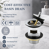 CE Robinet de vidange et de trop-plein G1 1/4 en acier inoxydable économique pour lavabo de salle de bain, accessoires de plomberie