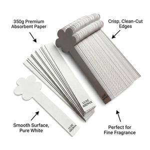 Carte <span class=keywords><strong>de</strong></span> test <span class=keywords><strong>de</strong></span> parfum découpée sur mesure, en forme unique, en papier absorbant, avec design unique, feuille d'or et d'argent, emballage <span class=keywords><strong>de</strong></span> luxe - Product Image 1