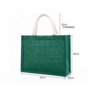 Bolsa de Yute Laminada Reciclada de Colores al por Mayor, Bolsa de Compras de Yute de Lujo Promocional, Bolsa de Mano de Hesse para Supermercado - Product Image 2