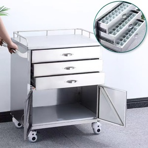 Chariot médical d'urgence polyvalent avec support <span class=keywords><strong>pour</strong></span> perfusion et poubelle à déchets <span class=keywords><strong>pour</strong></span> les soins infirmiers - Product Image 5
