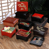 Großhandel Traditionelle Japanische Plastik-Bento-Box Isolierte Rechteckige Unagi-Aal-Sushi-Box mit Bedrucktem Design in Lackware-Optik