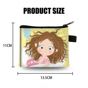 High Quality <b>Cute</b> Cartoon Girls Coin Bag Custom Printing Polyester Student Mini Square Coin <b>Purse</b> - Product Image 3