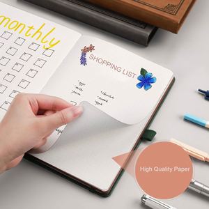 Custom Leather Hardcover <b>Diary</b> <b>Notebook</b> with Elastic Band A5 Size Printed Design 100 Sheets Ruled Dotted Pages for Writing - Product Image 4
