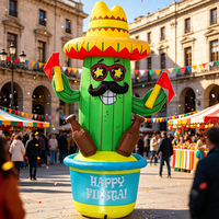 Cactus gonflable personnalisé pour le carnaval, figurine de bière, décoration de jardin extérieure avec lumières LED