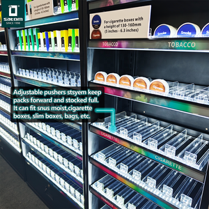 Exhibidor de Cigarrillos de Metal Grande con Base para Tienda de Tabaco o Gasolinera, con <span class=keywords><strong>Luz</strong></span> LED de Color y Puerta con Cerradura - Product Image 3