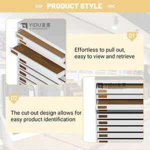 Moderno Mueble de Gran Capacidad con Puertas Corredizas de Granito, Exhibidor de Piso de Madera Dura de Alta Calidad Personalizado - Product Image 2