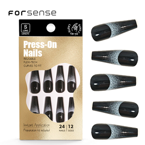 Forsense <span class=keywords><strong>extra</strong></span> long premium presse sur les <span class=keywords><strong>ongles</strong></span> prix de gros simple noir <span class=keywords><strong>faux</strong></span> <span class=keywords><strong>ongles</strong></span> design femme <span class=keywords><strong>ongles</strong></span> conseils xxl <span class=keywords><strong>faux</strong></span> ongle - Product Image 1