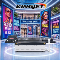 KINGJET 130x250cm Printer UV Hybrid Dengan Kit Konversi Tinta Tak Terlihat Pencetakan OnePass Kecepatan Tinggi untuk Kayu Keramik Casing Ponsel