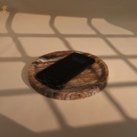Bol décoratif en marbre de haute qualité YUSHI, plateau de rangement rond en pierre naturelle pour la décoration de la maison