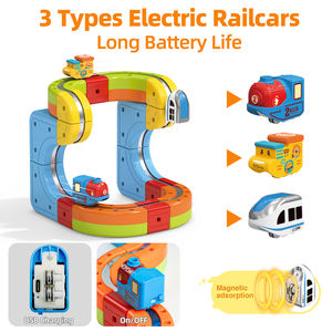 <span class=keywords><strong>Train</strong></span> <span class=keywords><strong>électrique</strong></span> créatif magnétique avec rails, ensemble de rails, Maglev DIY CUBE, jouets éducatifs pour enfants, voiture, chemin de fer avec panneaux de signalisation - Product Image 4