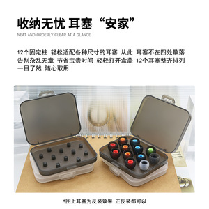 Transparent Semi Transparent Black PP Earphone Storage <b>Box</b> With Silicone Tips <b>Memory</b> Foam Anti Lost Portable Case For Headphones - Product Image 3