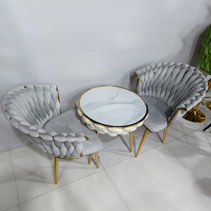<span class=keywords><strong>Table</strong></span> de chevet ronde et stable de style minimaliste blanche avec pieds en acier inoxydable, <span class=keywords><strong>table</strong></span> à manger en pierre frittée mate - Product Image 5