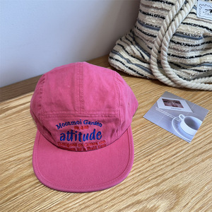 Moonmoi Garden <b>Baseball</b> <b>Cap</b> Rose Red Navy Blue Canvas Flat Brim Women's Sun Protection Hip Hop Style - Product Image 5