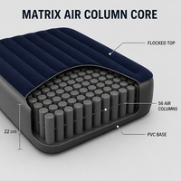 Matelas gonflable floqué YYD OVERLAND 203 cm, lit d'air double 22 cm d'épaisseur, lit de camping avec oreiller pour tente extérieure