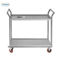 Troli Sampah Stainless Steel 201/304 Heavy Duty dengan Inlet Independen, Ukuran Dapat Disesuaikan untuk Dapur Hotel Komersial, Tempat Sampah Bergerak