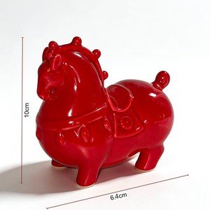Ornamento Regalo Creativo di Alta Gamma per Capodanno, Decorazione per Ufficio e Soggiorno, Cavallo <span class=keywords><strong>Rosso</strong></span> in Resina Bozhiyi - Product Image 6