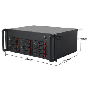 HTPC Hộp Đựng Máy Chủ Nas Trao Đổi Nóng 12 Bay Gắn Mạng Khung Máy Chủ IPFS Mini Itx Nas Với Đĩa Cứng 3.5 Inch