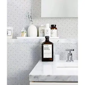 Doğal taş mermer mozaik 24x24 fayans mutfak geri sıçrama banyo duvar su jeti mozaik