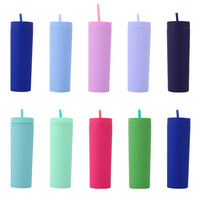 2025 nouveau gobelet en acrylique à double paroi de 16oz personnalisé en gros paille couvercle étanche tasse en plastique réutilisable pour les fêtes Applicable
