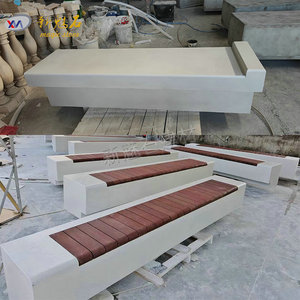 Nuevo Banco de Hormigón UHPC Magic Stone con Superficie de Madera para Exteriores, Asientos para Parques, Producto Terminado Personalizable - Product Image 2