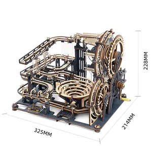 Robotime Rokr Jouets à assembler faits à la main LGA01 Marble Run Jigsaw 3D Diy Puzzle en bois pour adultes