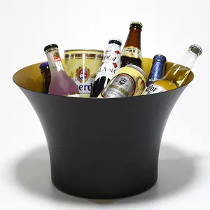 Factory Supplier Gold/Platinum/Black Gold 12L Wine Barrel Upscale Food Grade Professional Red Bull Ice Bucket