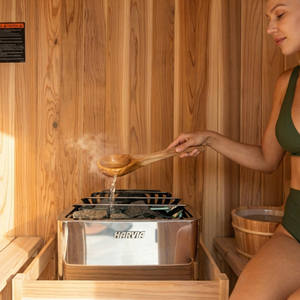 Saunas de Madera de Alta Calidad para Exteriores en Venta, Sauna Seca para 2-4 Personas con Ventana de Vidrio y Estufa Harvia para Jardín - Product Image 2