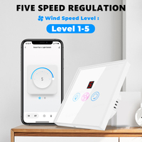 Interrupteur mural intelligent Wi-Fi pour ventilateur et éclairage, 5 vitesses, pour maison connectée, compatible Alexa, OEM