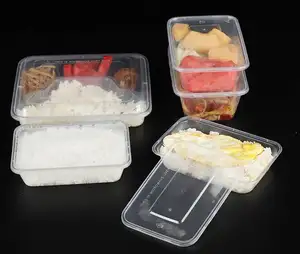 750/1000 Ml Discount Rectangle Disposable Food Container With Lid Compartment Rectangle Disposable Food Container