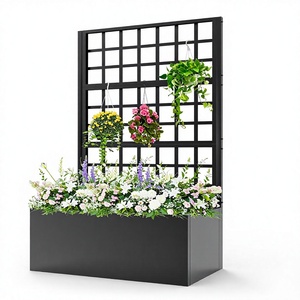 Jardinière en métal sur mesure pour extérieur, gravure laser 3D, treillis, design surélevé, résistante à la rouille, écran d'intimité, bac à plantes - Product Image 1