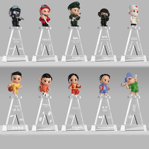 DEMO dessin animé créatif résine poupée chiffres cristal trophée carrière Profession militaire infirmière Figure prix trophées Culture Souvenirs - Product Image 1