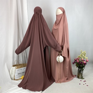 Modest Abaya Jilbab With Veil Belt Elegant Simple Muslim Women Prayer <b>Dress</b> Islamic Arabic Dubai <b>Eid</b> Abaya 6493# - Product Image 4