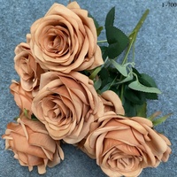 Roses artificielles de haute qualité multicolores à 9 têtes pour la décoration de mariage, de jardin, de salon intérieur