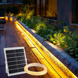 ไฟ LED กลางแจ้งพร้อมแผงโซลาร์เซลล์ ไฟ LED แถบโซลาร์เซลล์สำหรับสนามหลังบ้าน ไฟ LED อัจฉริยะ กันน้ำ ไฟตกแต่งสวน - Product Image 1