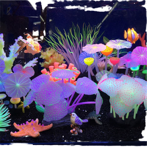 Vente en gros d'usine, décoration de plantes coralliennes artificielles en silicone à 11 feuilles pour aquarium, décoration de poissons d'aquarium, oursons de mer sous-marins en provenance du Guangdong - Product Image 2