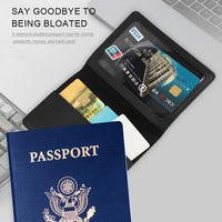 Porte-passeport en strass, étui pour billets, rangement portable multifonction pour cartes, anti-vol, anti-rayures