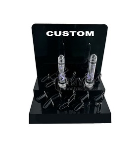 แท่นโชว์อะคริลิคแบบกำหนดเองสำหรับสินค้าขนาดเล็ก สีดำใส สำหรับวางบนเคาน์เตอร์ พร้อมพิมพ์โลโก้ - Product Image 4