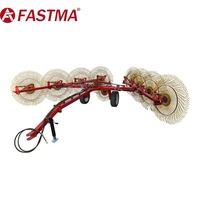 Râteau à foin agricole pliable hydraulique à 3 points FASTMA pour tracteur, usage agricole, haute productivité