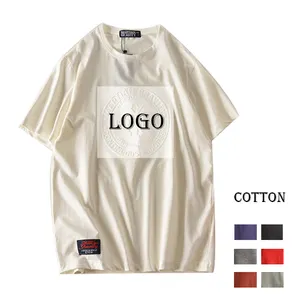 Custom Designs Digital Printing Logo Premium 100% Cotton Apparel Plain Blank White Screen Printing T-shirts For Men