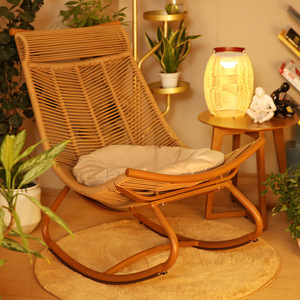 Sillas de salón para exteriores, tumbonas para adultos, balcón de ocio, mecedora, reclinable, mecedora tejida, silla de ratán para <span class=keywords><strong>siesta</strong></span> para ancianos - Product Image 5