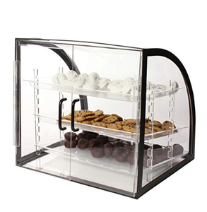 3 Khay Acrylic Countertop Bánh Hiển Thị Trường Hợp Với Khung Kim Loại Cho <span class=keywords><strong>Deli</strong></span> Bánh Cửa Hàng - Product Image 2