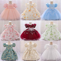 Soldes Exceptionnelles : Robe de Princesse Imprimée Directement de l'Usine pour Filles, Robe de Cérémonie Enfant à Manches Bouffantes en Tulle Multi-Couches pour Anniversaire et Fête