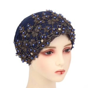 Yiwu Muqian Trading Firm Voile de tête musulman pour femme, style tendance, avec franges et dentelle, style ethnique, type chapeau à pince intégral - Product Image 6