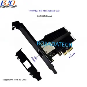 พอร์ตเดี่ยว RJ45 10Gbps PCI-E 4X การ์ดเครือข่ายเซิร์ฟเวอร์ AQC113C อะแดปเตอร์ Ethernet Lan รองรับ Win 11 10