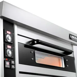 Bakery Electric Oven Commercial 380V/220V Electrical Deck Oven Bakery 3 Layers 6 Trays Stainless Steel Pizza Oven Food Bread Pizza Home Use-New Used