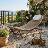 Fauteuil de relaxation en rotin Meiqi, confortable, inclinable, pour l'intérieur et l'extérieur, en forme de lune, pour se détendre